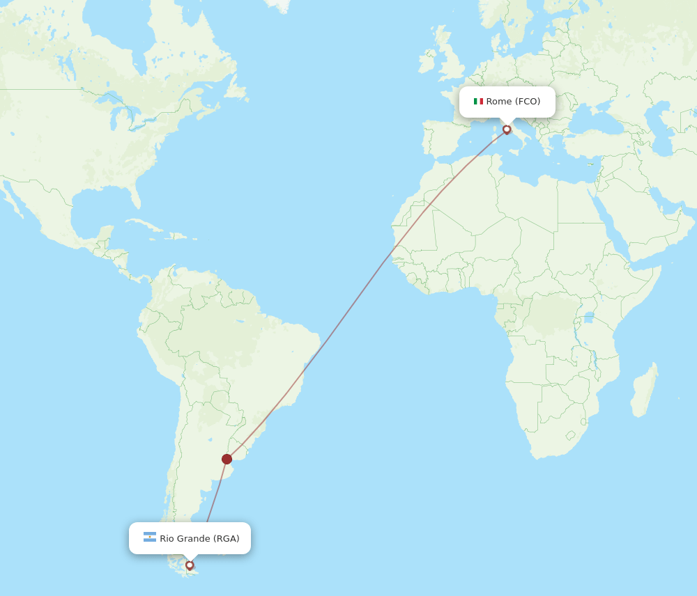 FCO to RGA flights and routes map