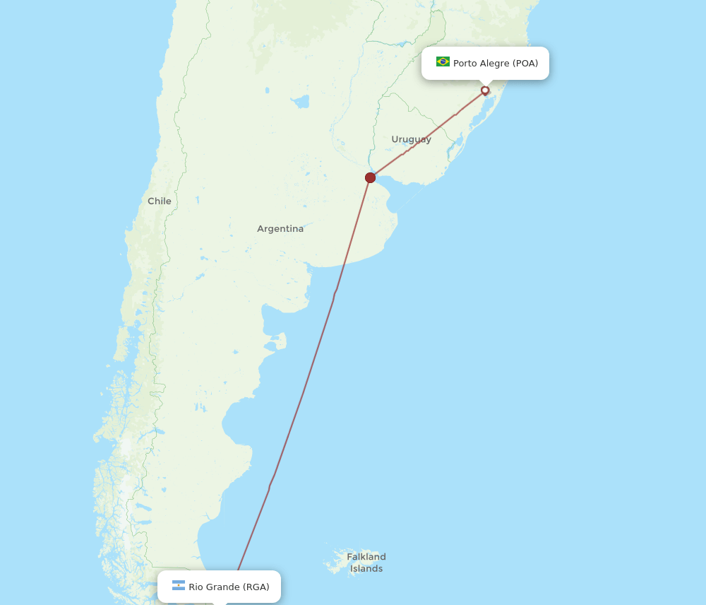 RGA-POA flight routes