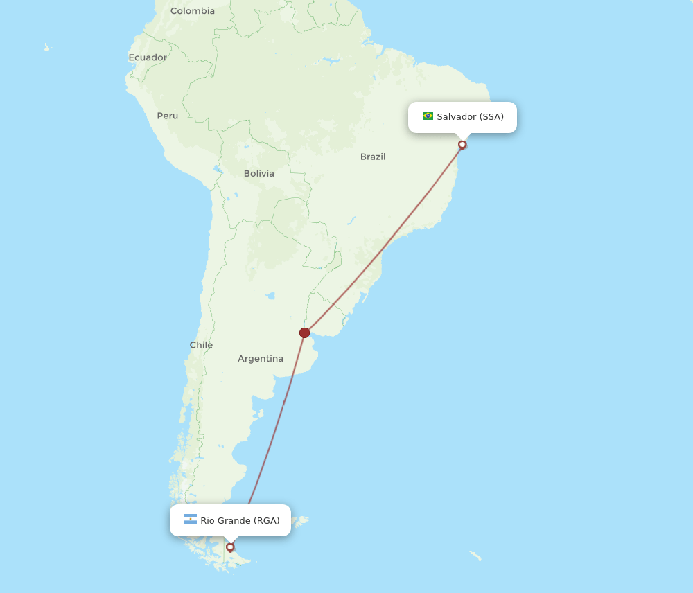 RGA to SSA flights and routes map