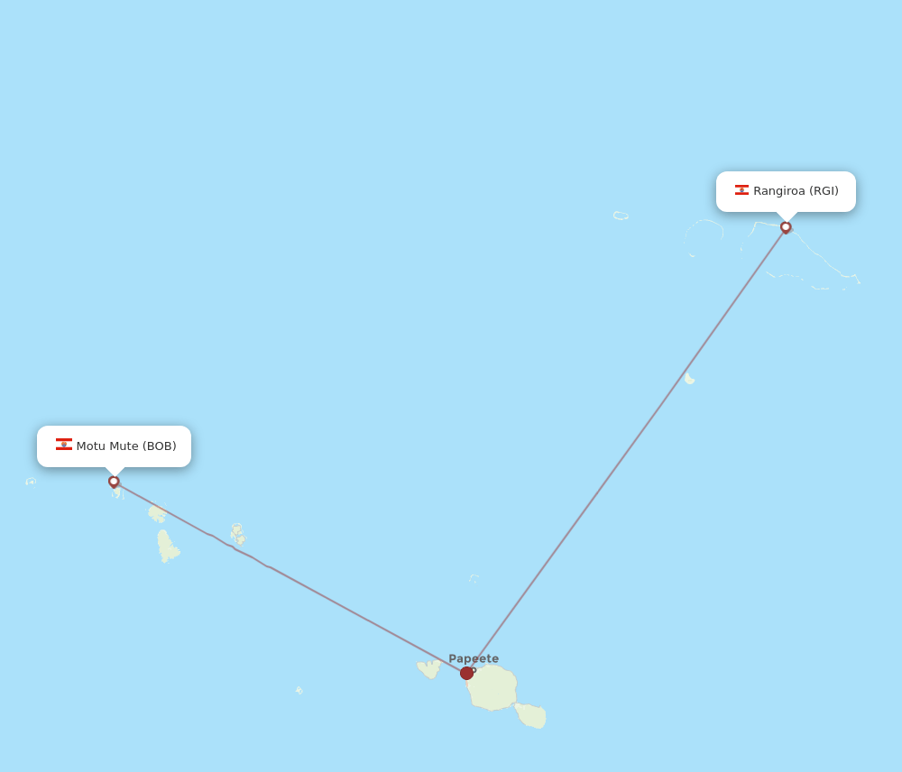 RGI to BOB flights and routes map