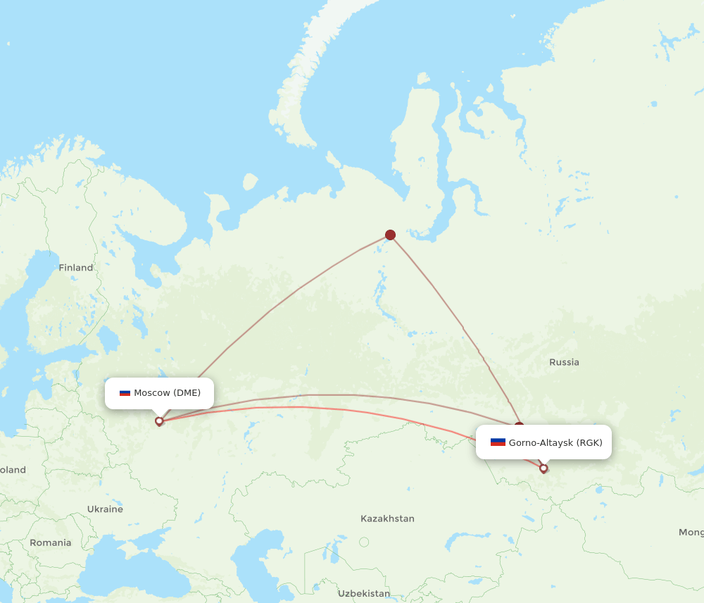 RGK to DME flights and routes map