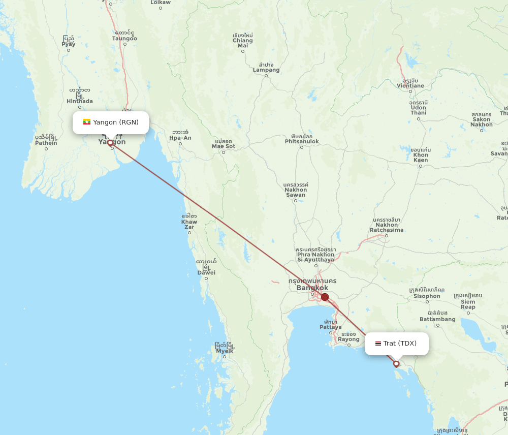 RGN-TDX flight routes