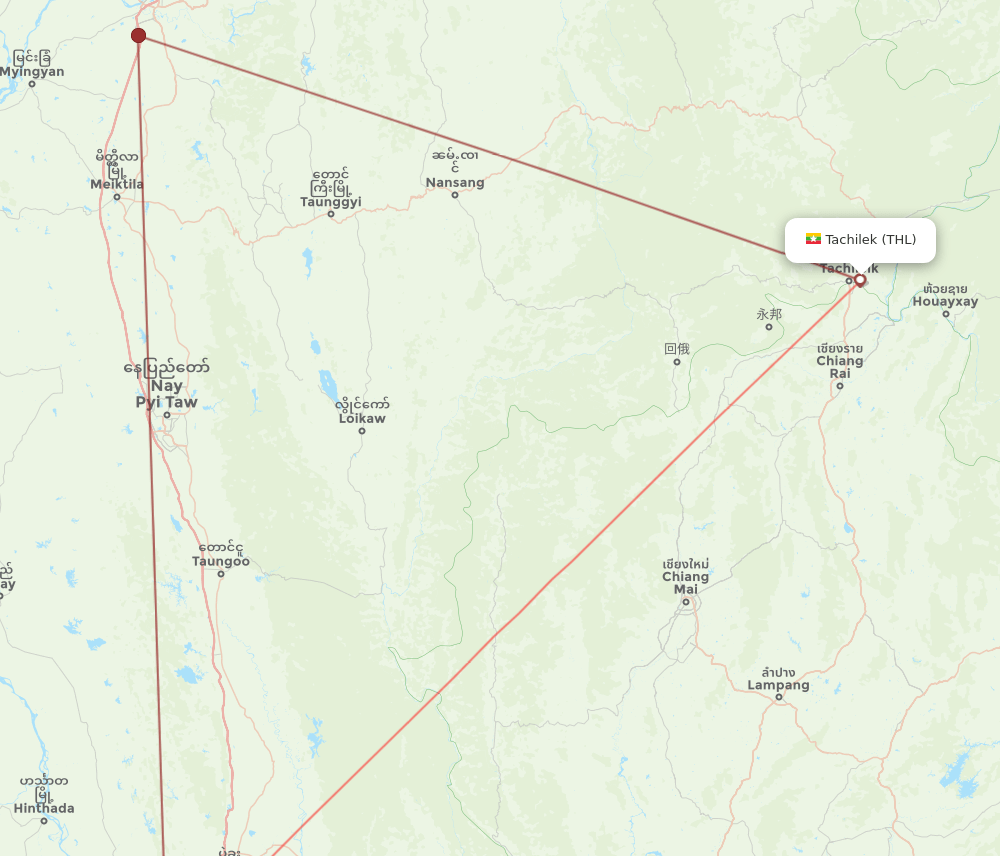 RGN-THL flight routes