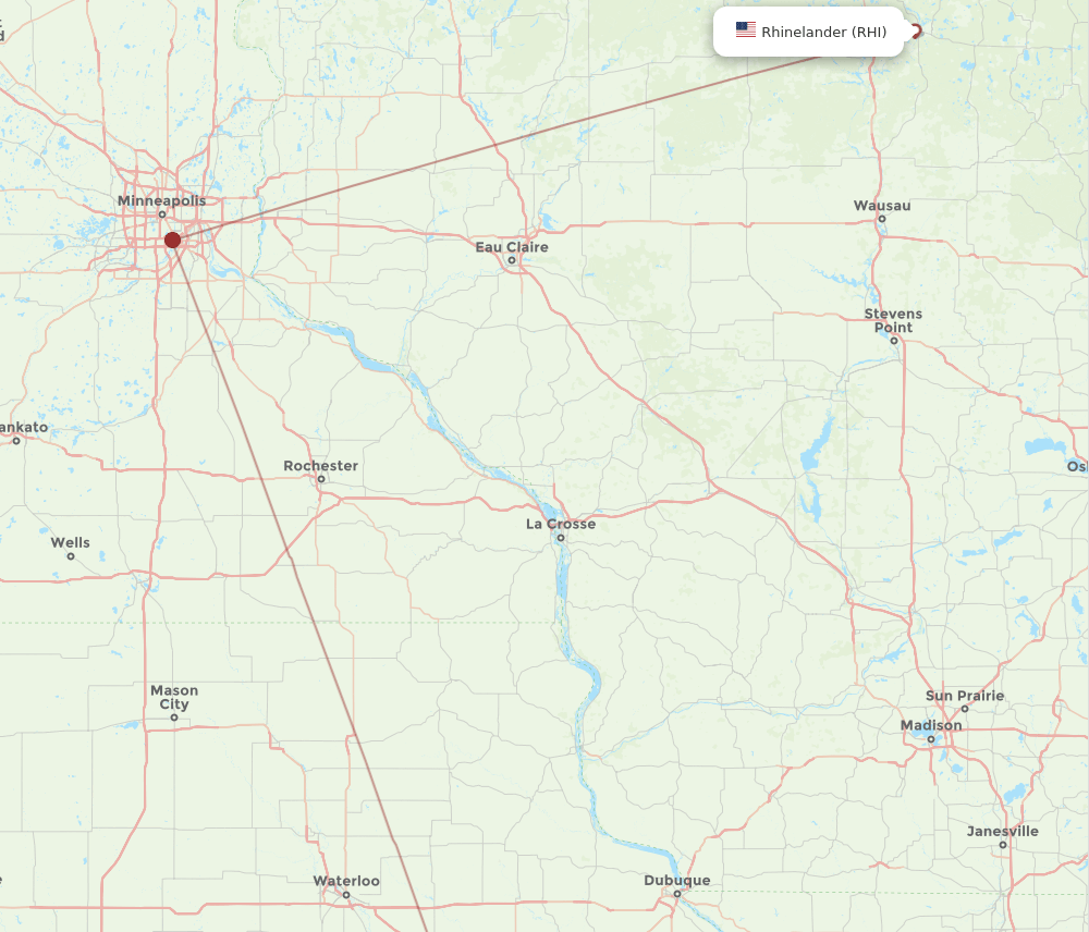 RHI-CID flight routes