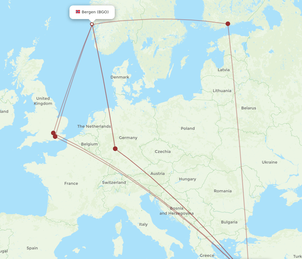 RHO-BGO flight routes