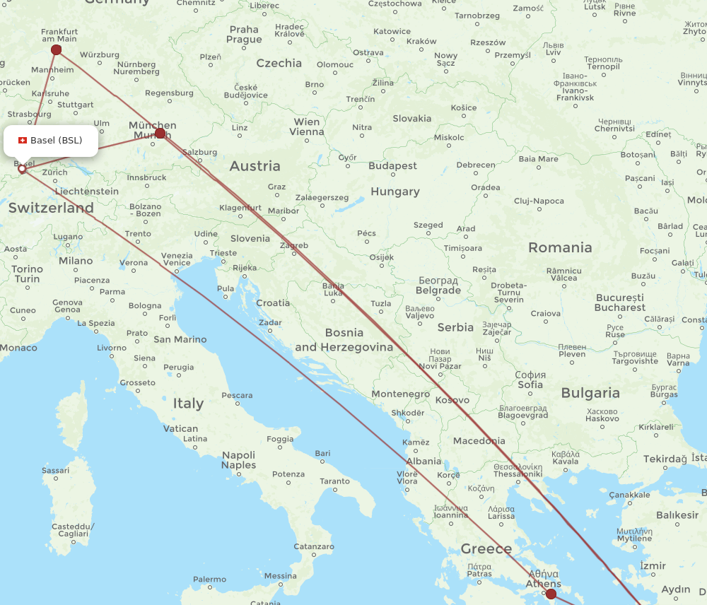 RHO to BSL flights and routes map