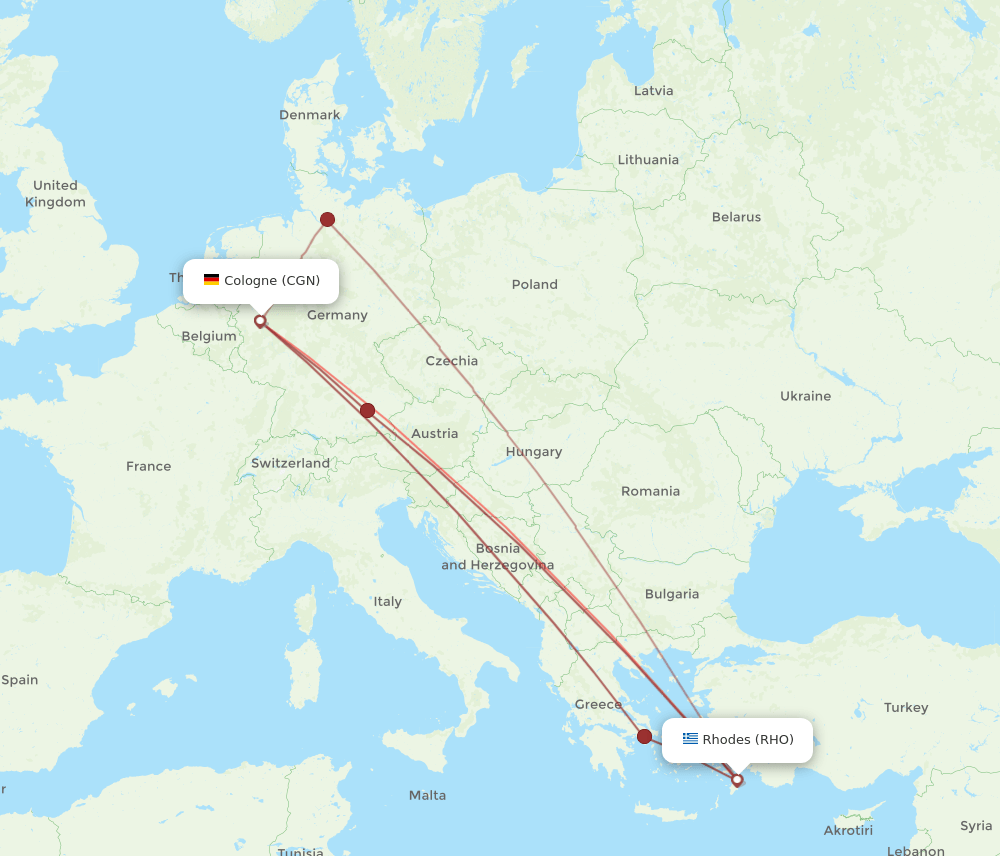 RHO-CGN flight routes