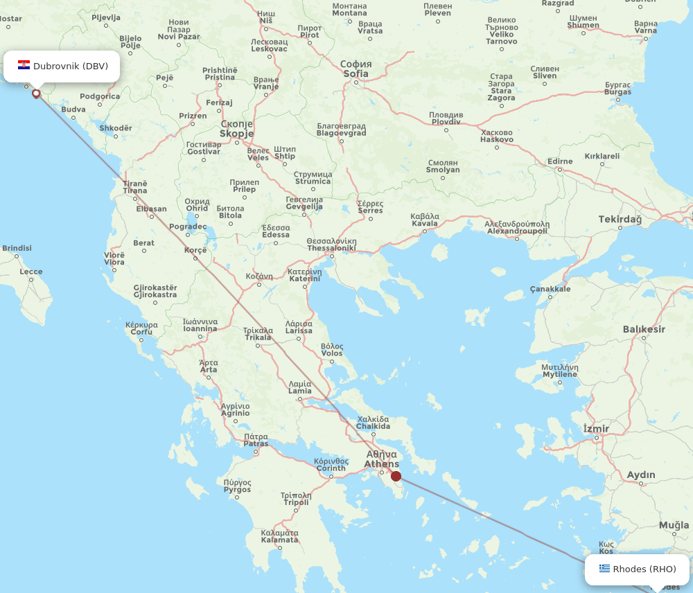 RHO-DBV flight routes
