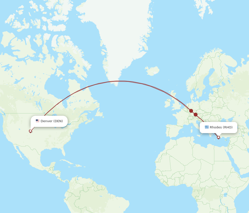 RHO-DEN flight routes