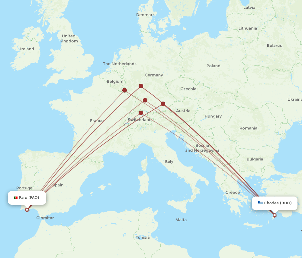 RHO-FAO flight routes