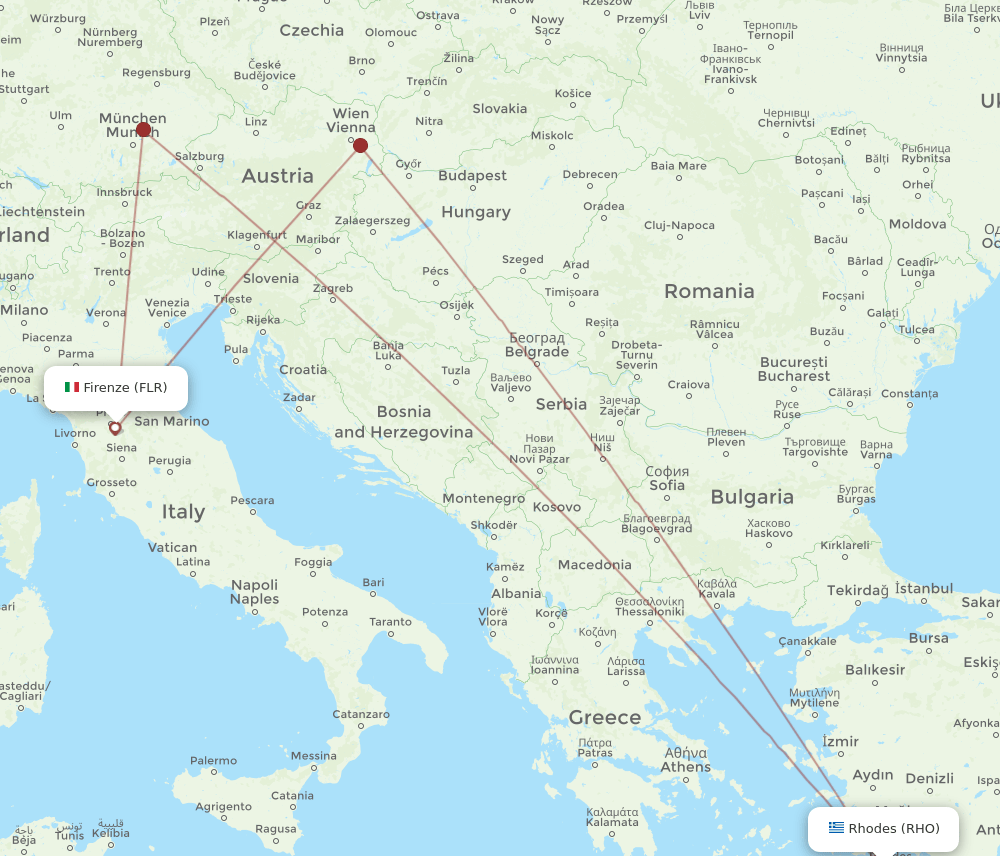 RHO-FLR flight routes
