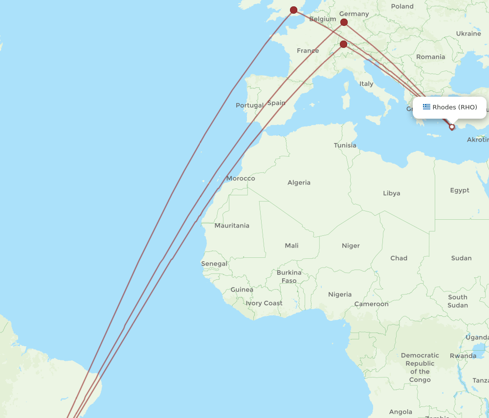 RHO-GRU flight routes
