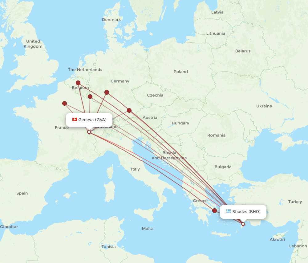 RHO-GVA flight routes