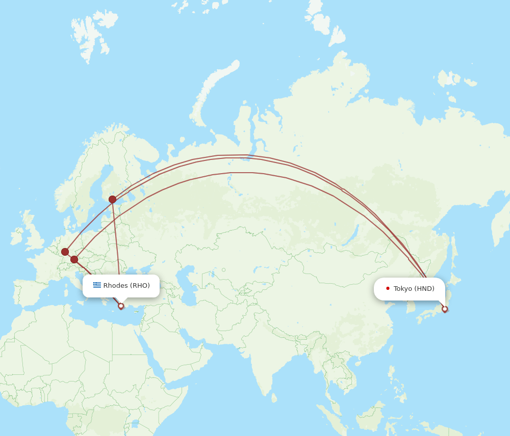 RHO-HND flight routes