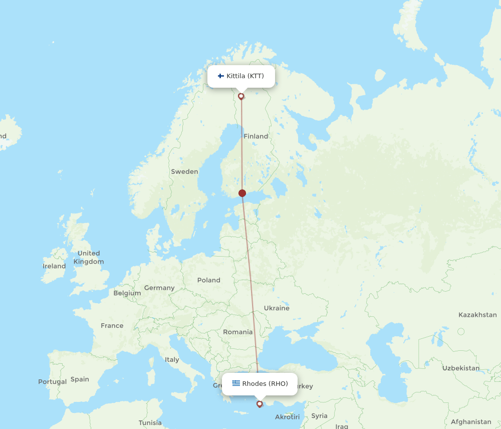 RHO-KTT flight routes