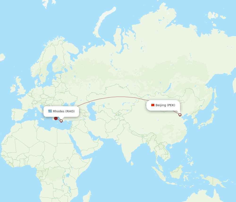 RHO-PEK flight routes