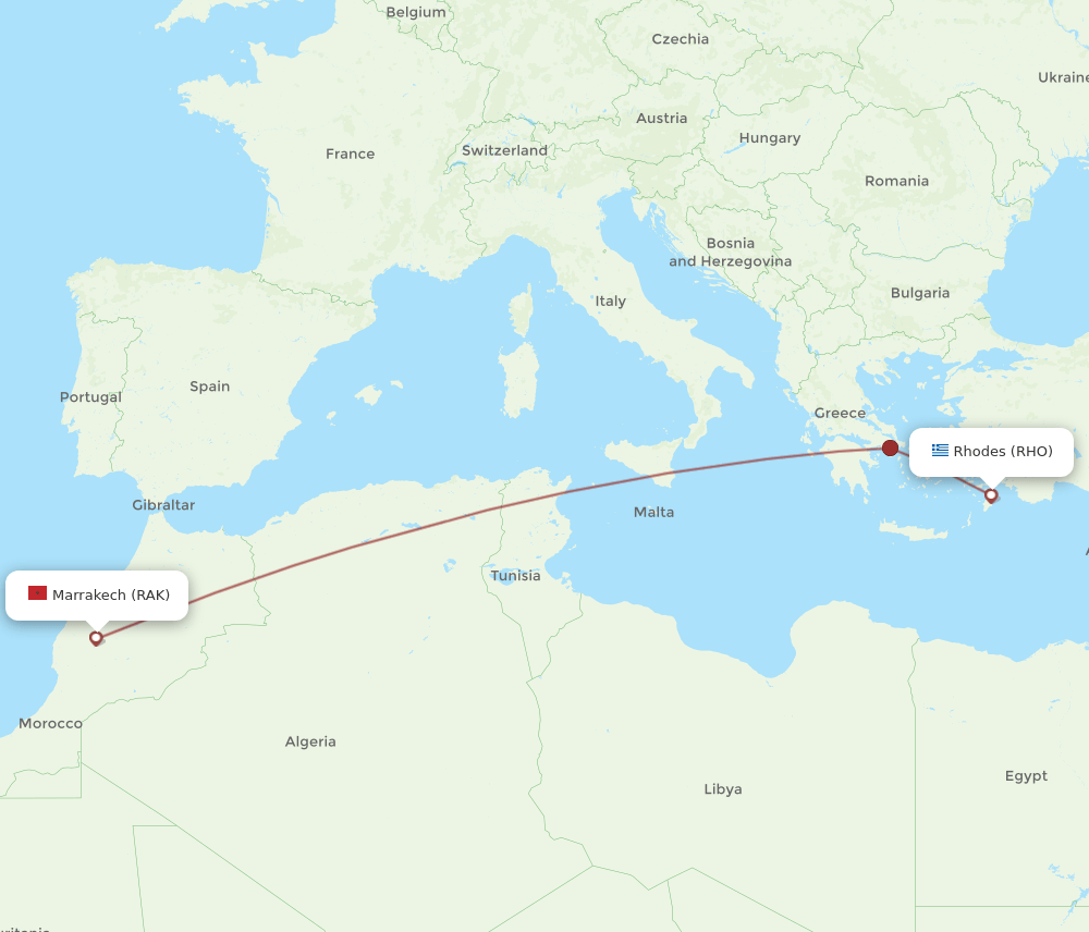 RHO-RAK flight routes