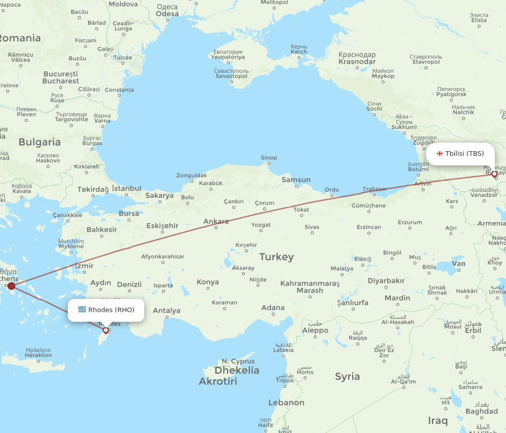 RHO-TBS flight routes