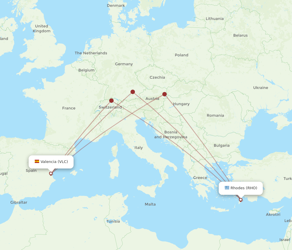 RHO-VLC flight routes