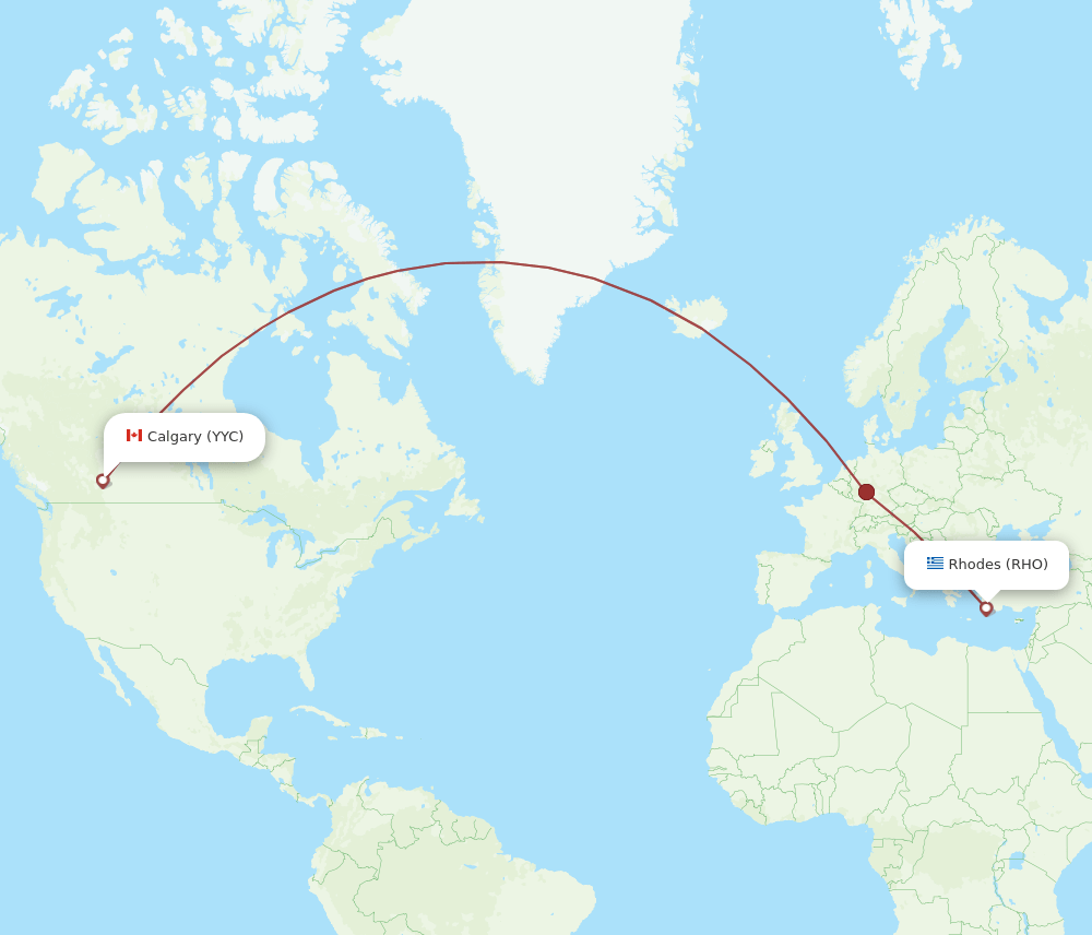 RHO-YYC flight routes
