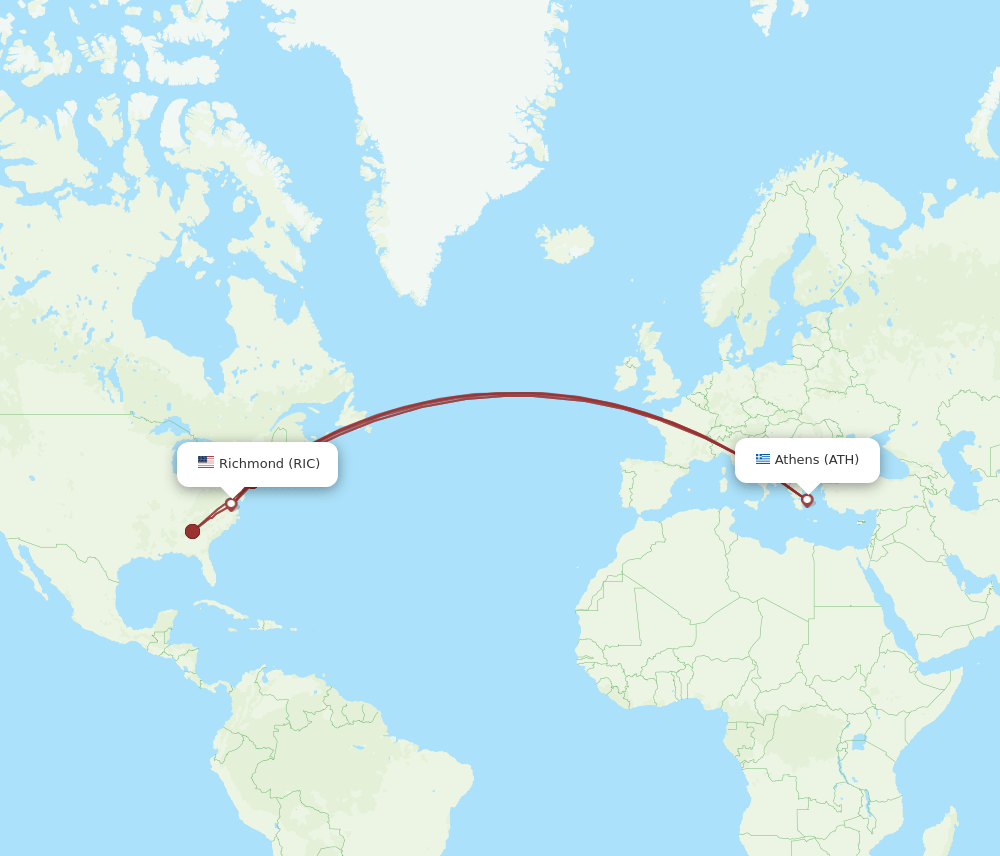 RIC-ATH flight routes