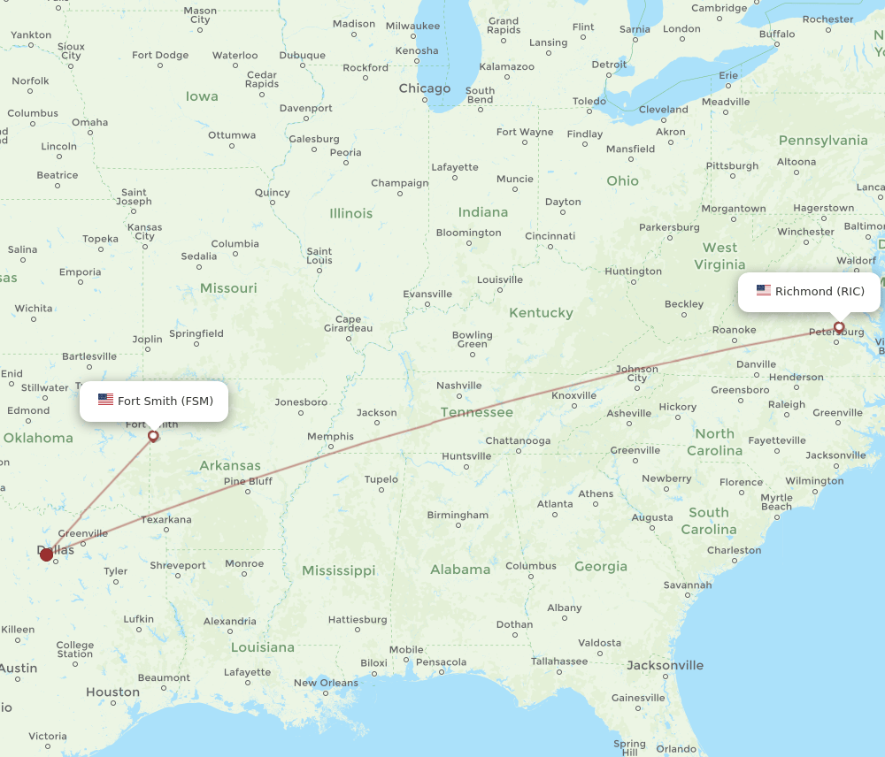 RIC-FSM flight routes