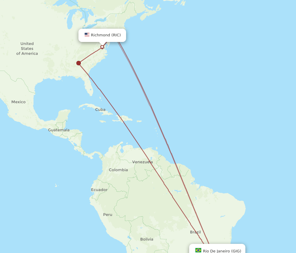 RIC-GIG flight routes