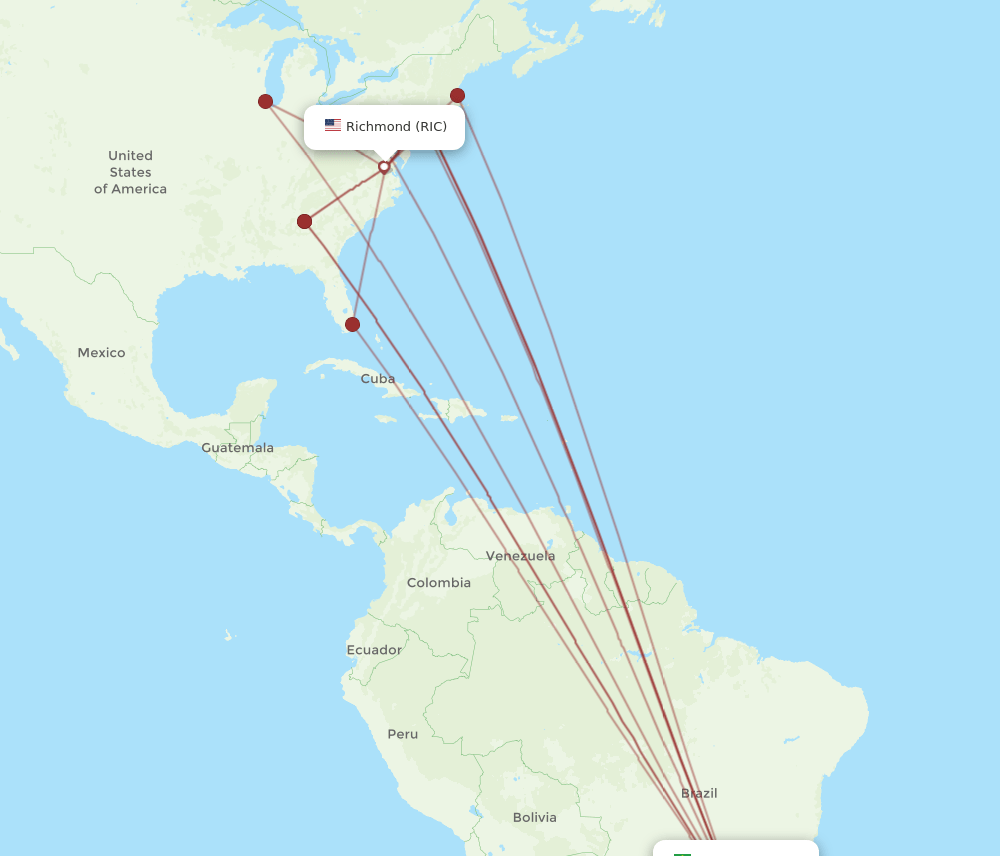 RIC-GRU flight routes