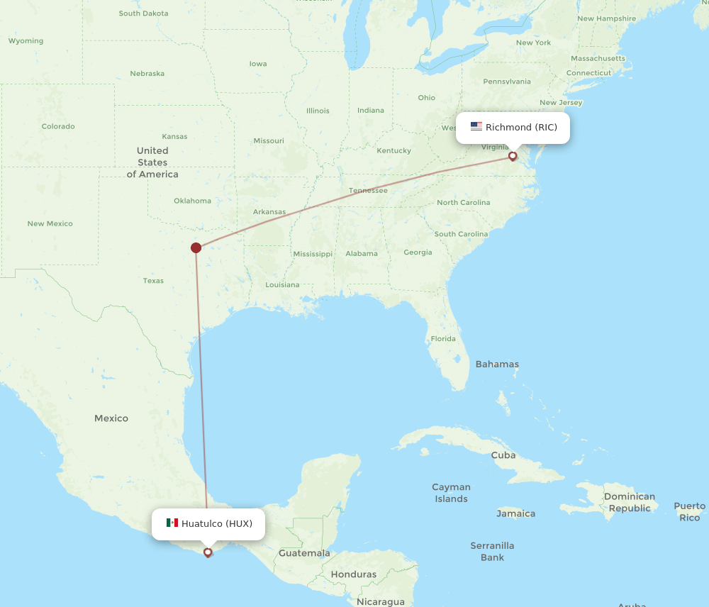 RIC-HUX flight routes