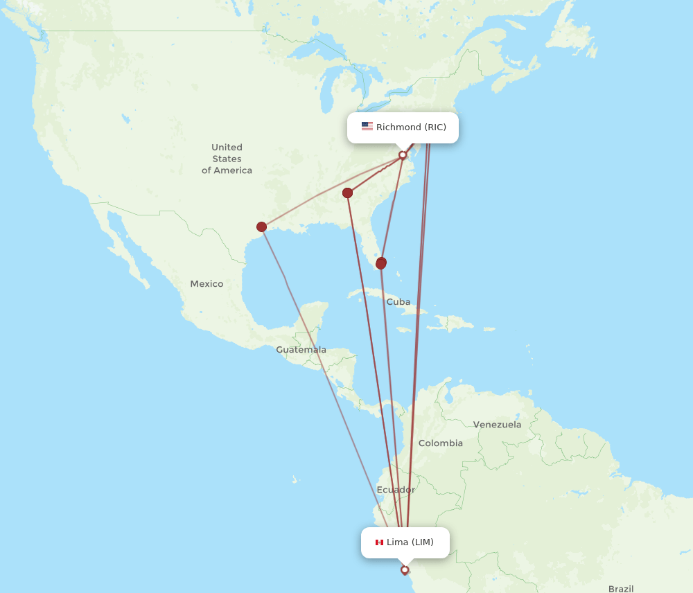 RIC-LIM flight routes