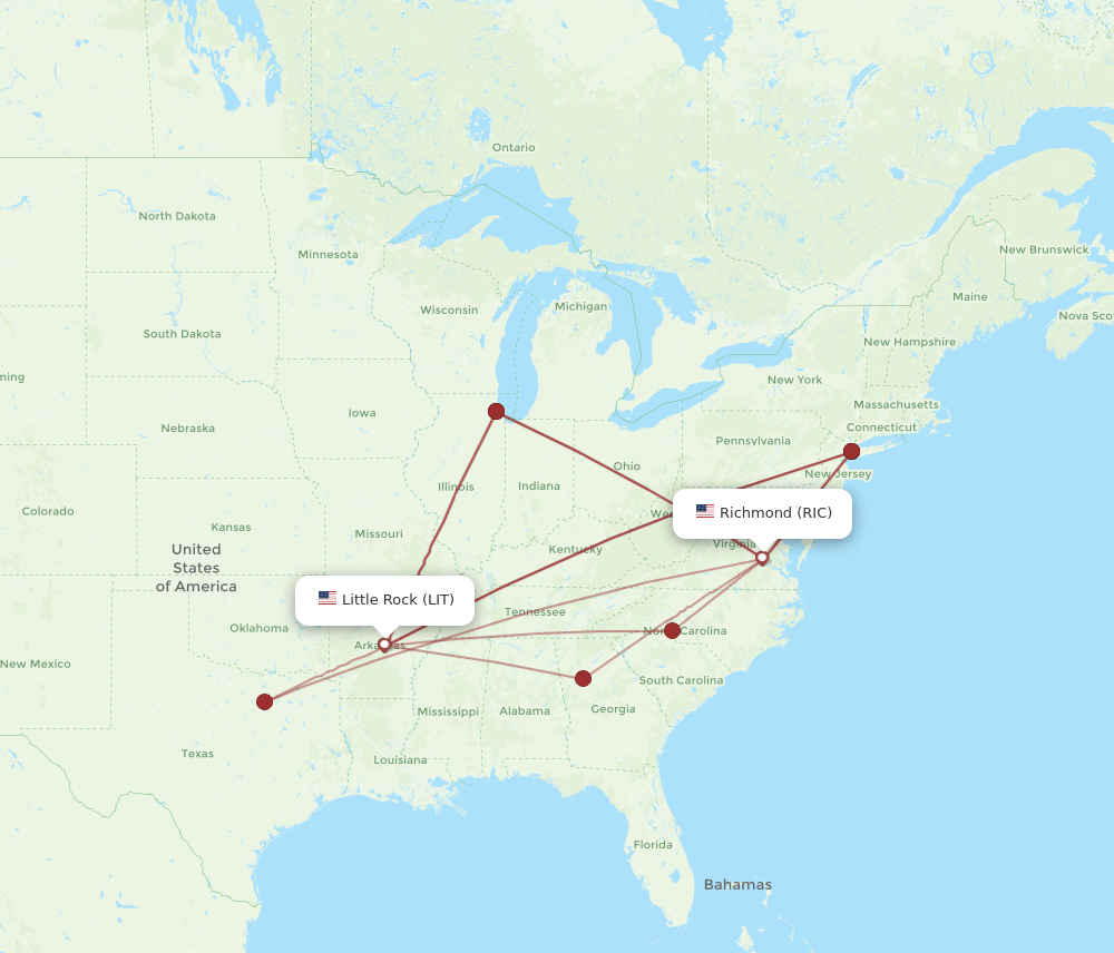 RIC-LIT flight routes