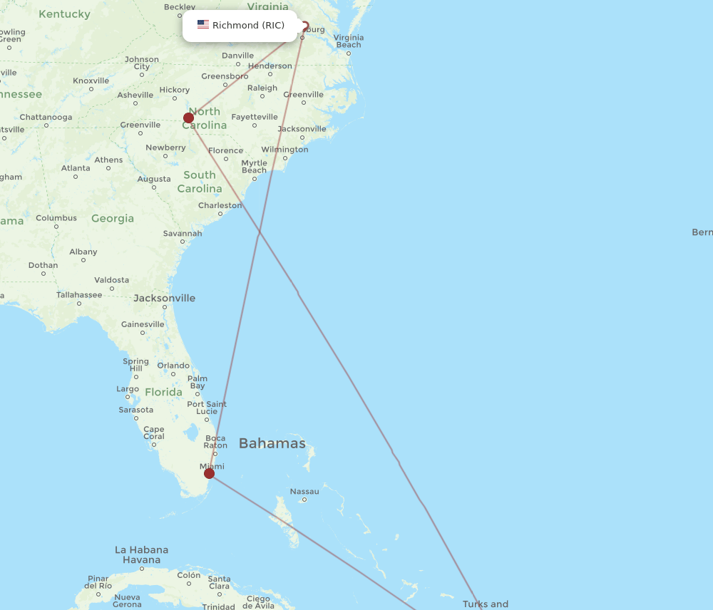RIC-POP flight routes
