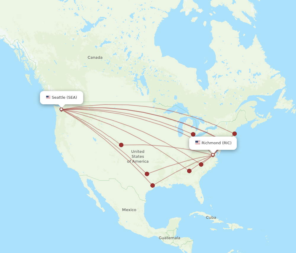 RIC-SEA flight routes