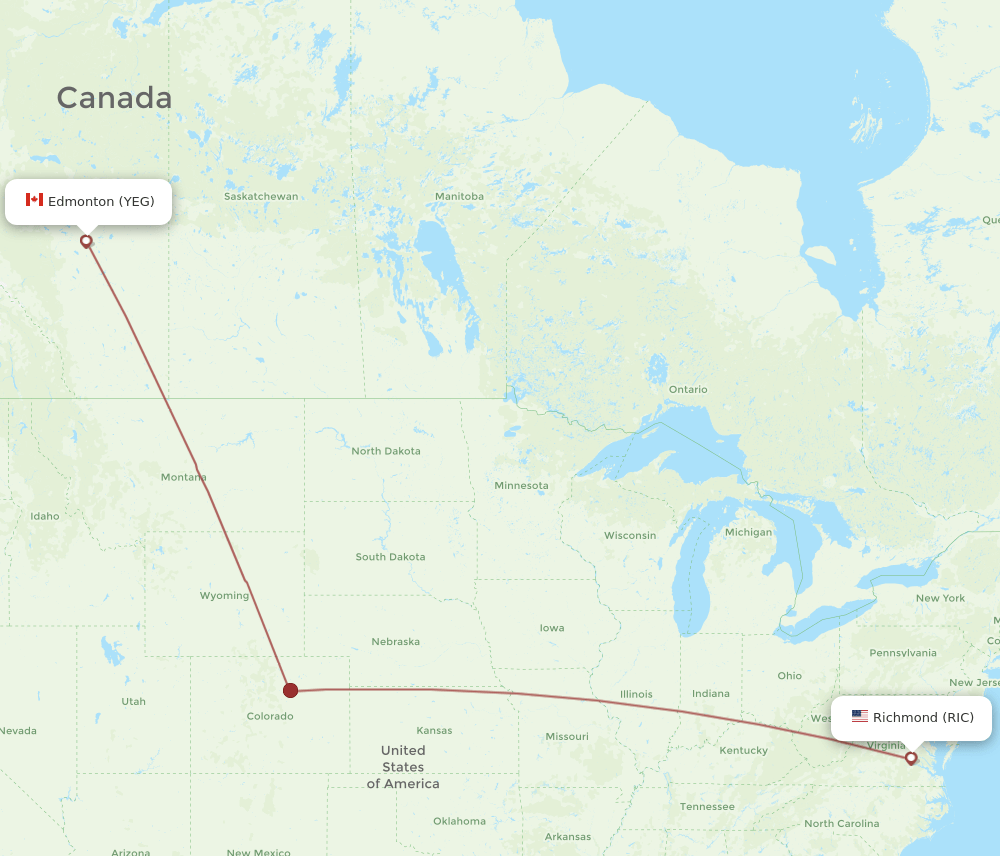RIC-YEG flight routes