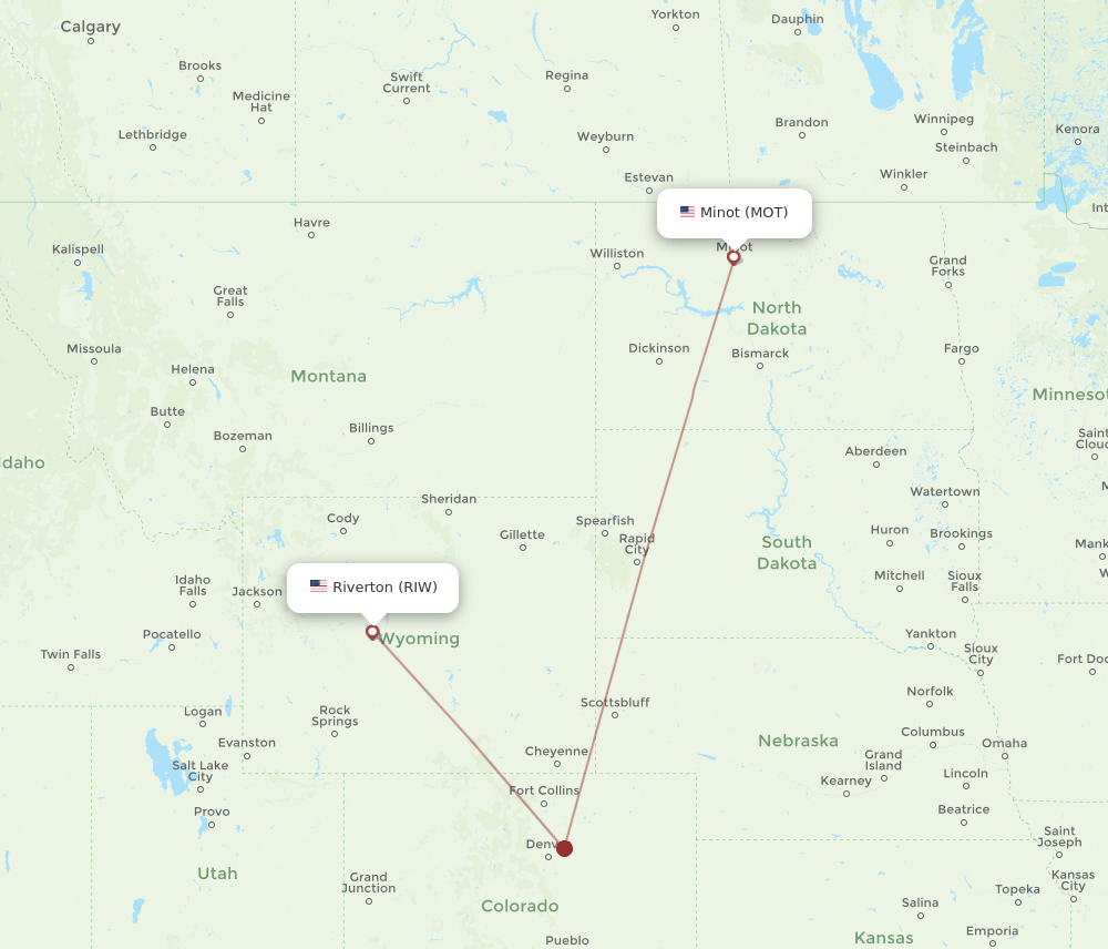 RIW-MOT flight routes