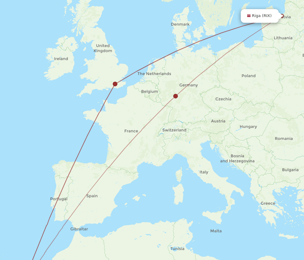 RIX-ACE flight routes