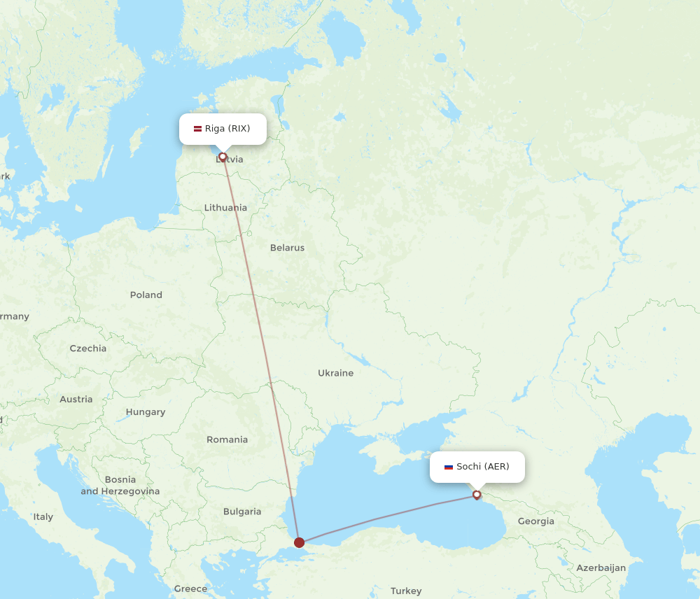 RIX-AER flight routes