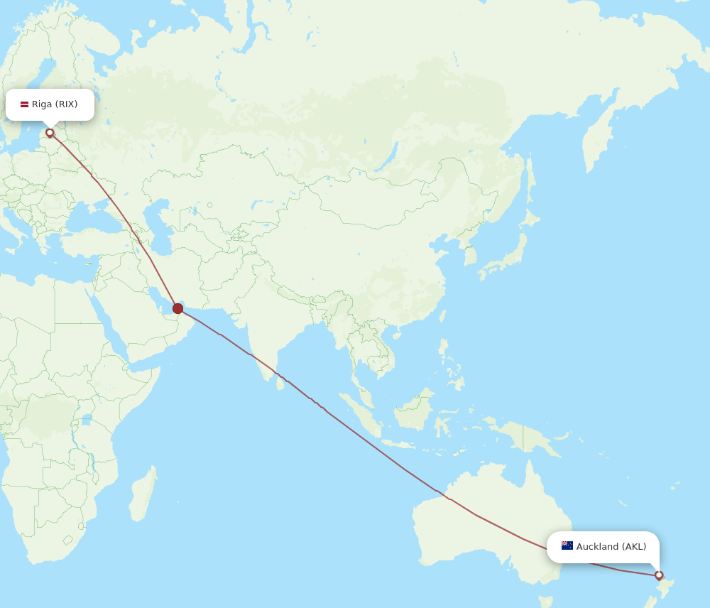 RIX-AKL flight routes