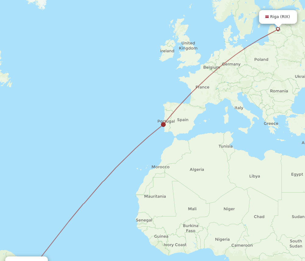 RIX-BEL flight routes