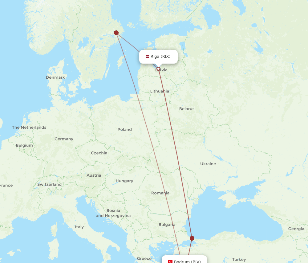 RIX-BJV flight routes