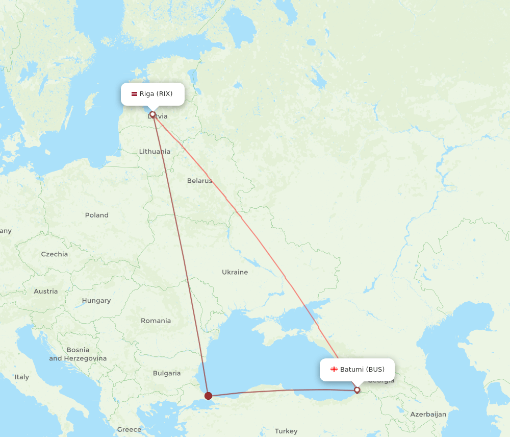 RIX-BUS flight routes