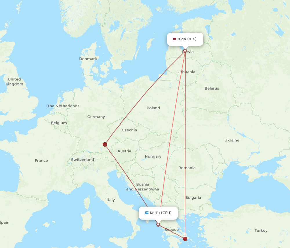 RIX-CFU flight routes