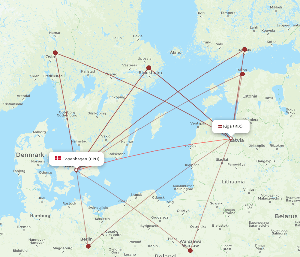 RIX-CPH flight routes