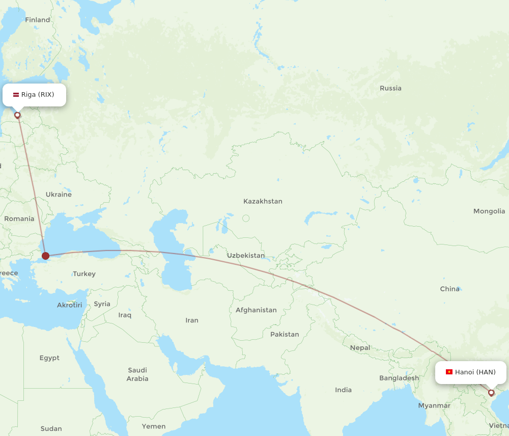 RIX-HAN flight routes