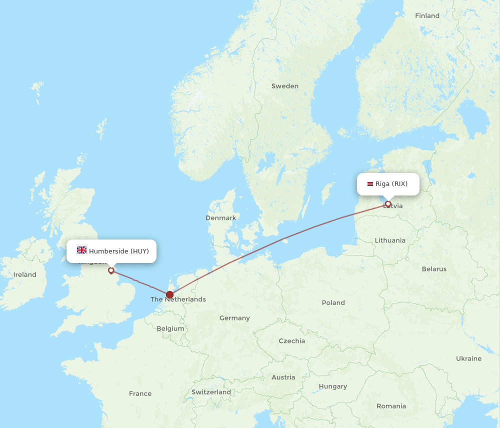 RIX-HUY flight routes