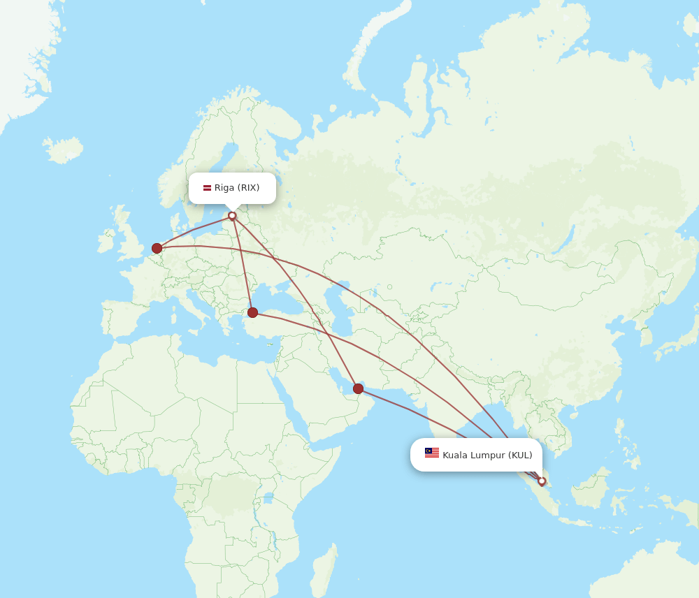 RIX-KUL flight routes