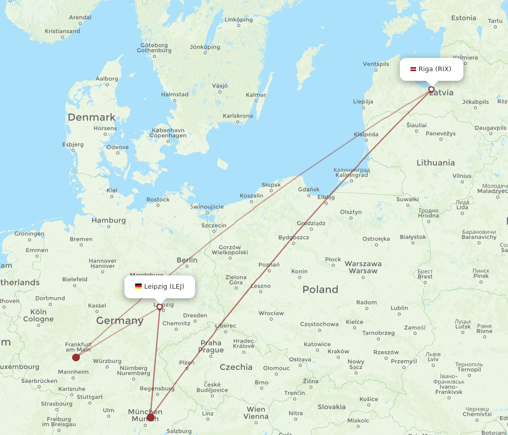 RIX-LEJ flight routes