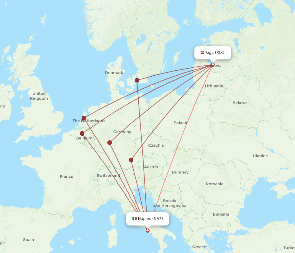 RIX-NAP flight routes