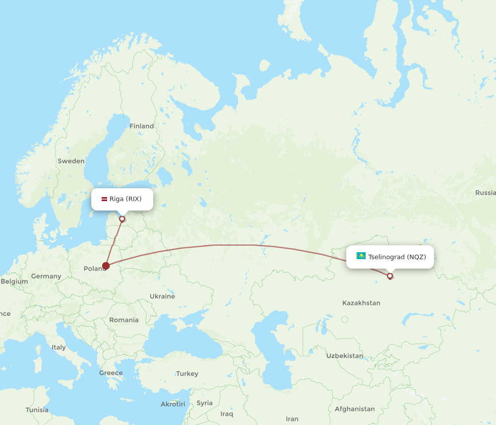RIX-NQZ flight routes