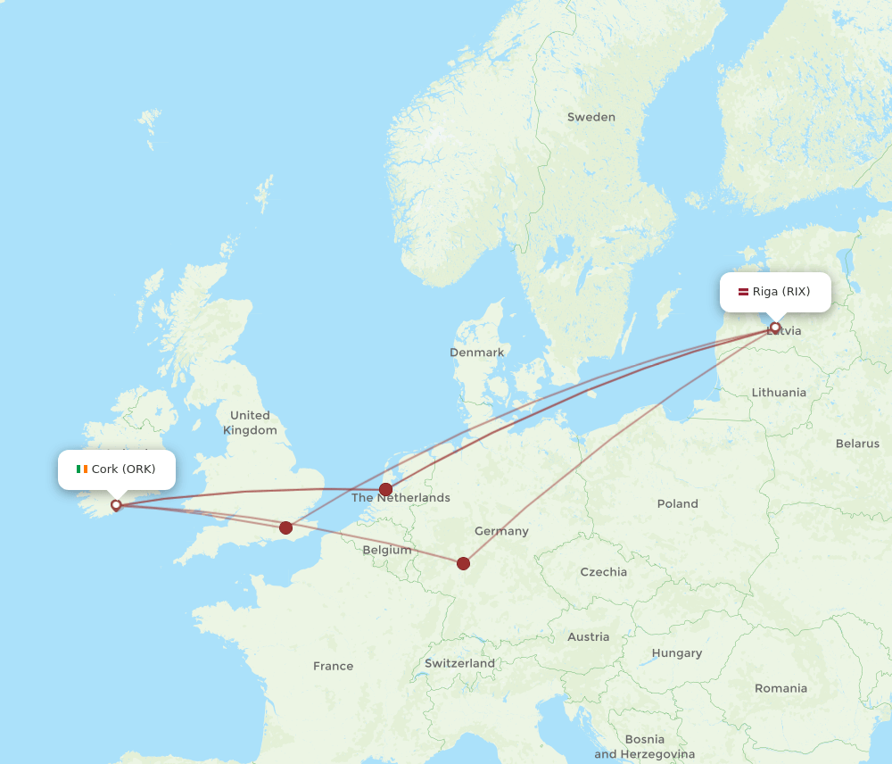 RIX-ORK flight routes